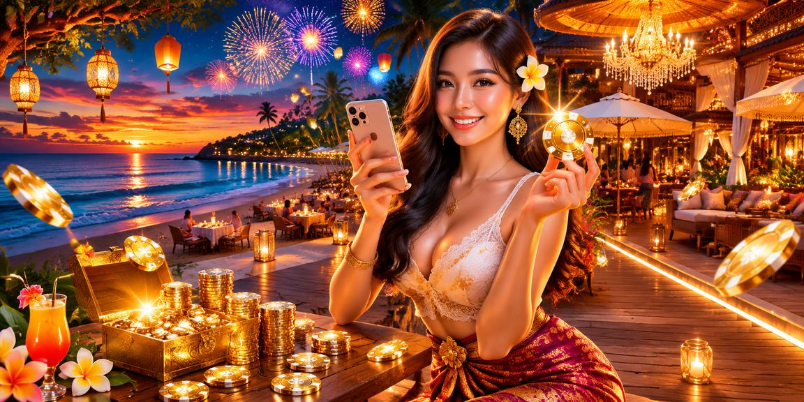 Pengguna menikmati casino mobile di tepi pantai dengan akses aman dan nyaman
