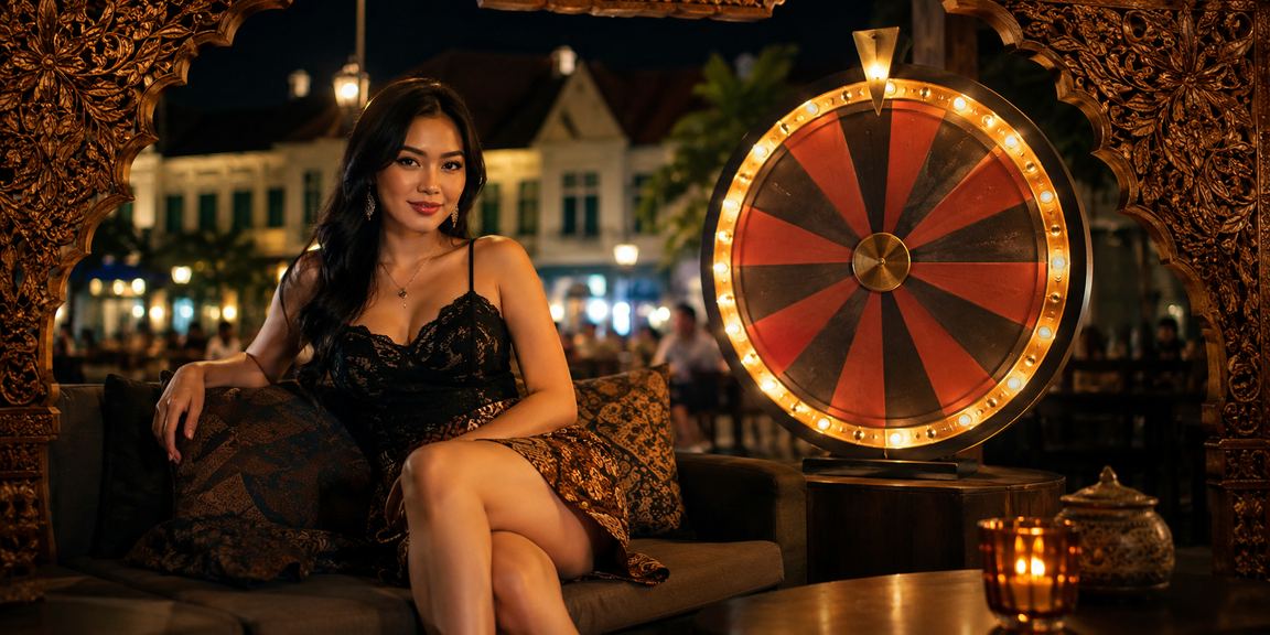 Suasana roulette yang elegan dengan latar belakang kafe Vietnam yang hangat